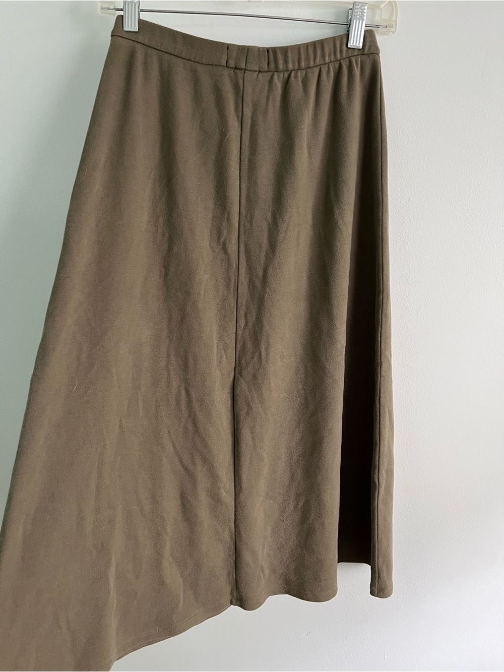 Y2K Vintage Olive Green Gorpcore Lands’ End Soft Cotton Midi Skirt Size S - Picture 5 of 10